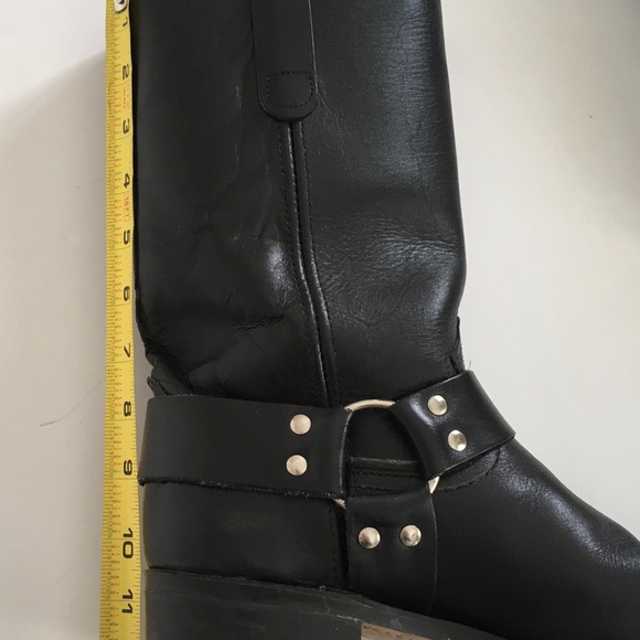 Vintage Black Harness Moto Boots Mens 